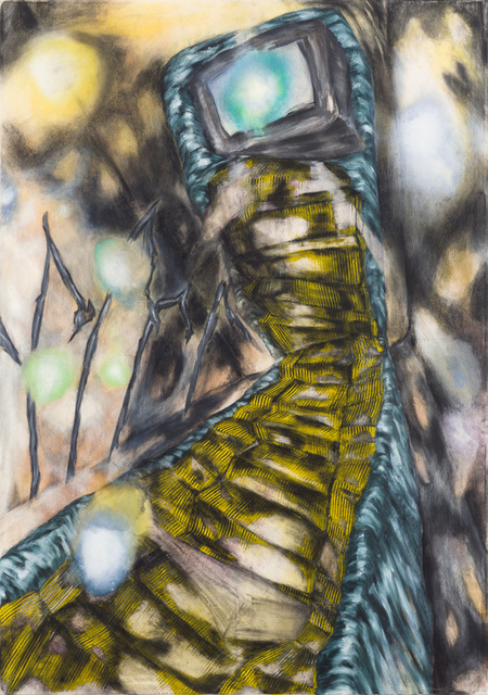 Magdalena West, ‘Die hintergegangene Treppe’, 2014, Painting, Ölfarben-, Terpentingemisch, Kohle, Wachsemulsion,Ölfarbe, Pastellkreide auf Leinwand, galerie burster