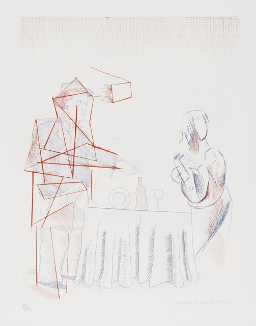 David Hockney, ‘Figures with Still Life (S.A.C 187)’, 1976-77, Forum Auctions