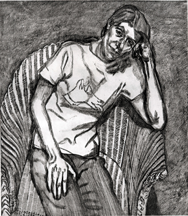 Lucian Freud, ‘Bella in her Pluto T-Shirt’, 1995, Print, Etching, Marlborough London