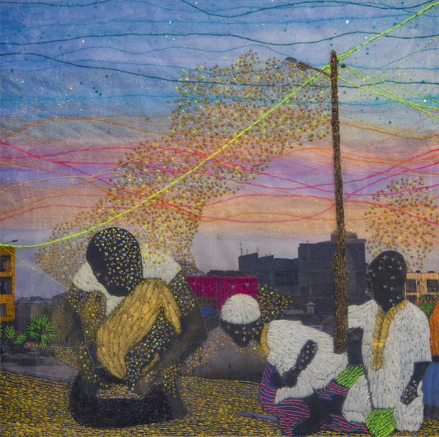 Joana Choumali, ‘Douahou’, 2020, Mixed Media, Embroidery on digital photography printed on canvas, Loft Art Gallery