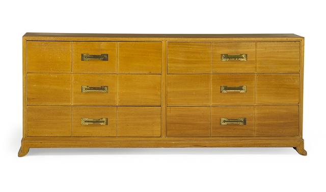 Tommi Parzinger, ‘Tommi Parzinger For Charak Modern Chest Of Drawers’, 1940s, Design/Decorative Art, Bleached mahogany with brass handles, six-drawer, USA, Rago/Wright