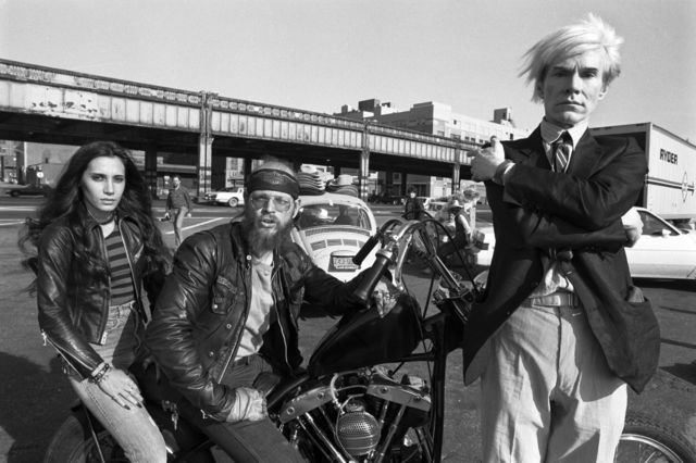 Christopher Makos, ‘Andy with bikers’, 1981, Photography, Hahnemuhle Museo Rag 100% cotton acid-free archival paper, mould made in Germany, Izolyatsia