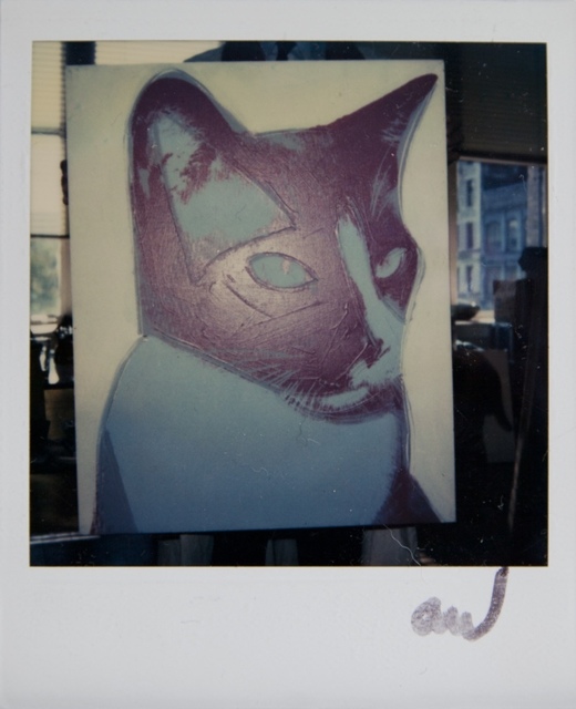 Andy Warhol, ‘Andy Warhol, Cat Painting Detail at The Factory, Polaroid Photograph, 1976’, 1976, Hedges Projects