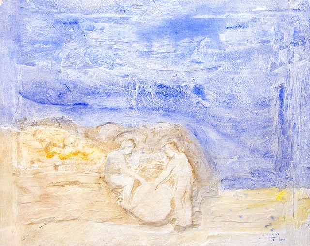 Raúl Díaz, ‘LA CONVERSACION’, 2019, Painting, Mixed Media on Wood Panel, Jerald Melberg Gallery