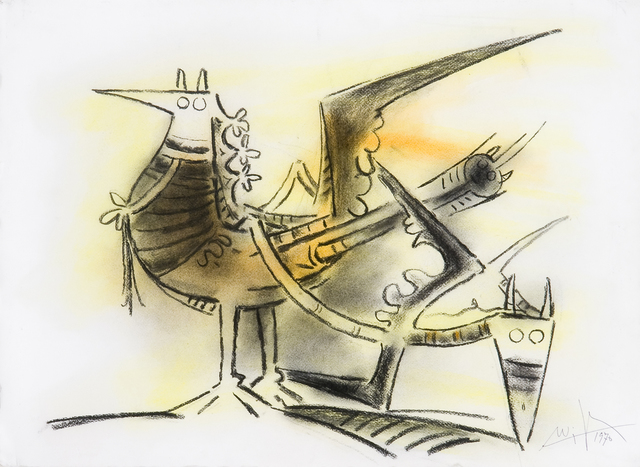 Wifredo Lam, ‘Untitled’, 1970, Drawing, Collage or other Work on Paper, Pastel on paper, Galerie Lelong & Co.