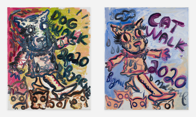 Bjarne Melgaard, ‘Cat/Dog Walk’, ca. 2020, Painting, Oil paint on canvas, Thaddaeus Ropac