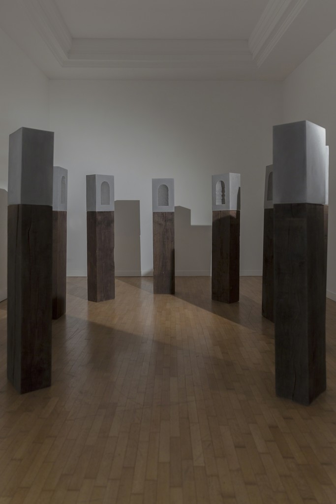 Isobel Church, "Nine Worthies", 2017, jesmonite, pigment, oak, 162x20x30cm each at Montoro12 Contemporary Art Isobel Church, "Nine Worthies", 2017, jesmonite, pigment, oak, 162x20x30cm each at Montoro12 Contemporary Art