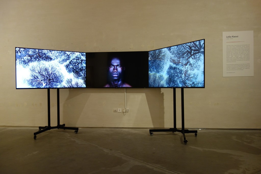 "If I Leave, Where Will I Go?" Installation shot of Leila Aloui's work "Crossings" "If I Leave, Where Will I Go?" Installation shot of Leila Aloui's work "Crossings"