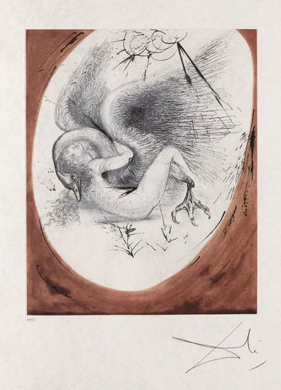 Salvador Dalí, ‘Leda and Swan’, 1964, Print, Drypoint and aquatint etching, Galerie d'Orsay