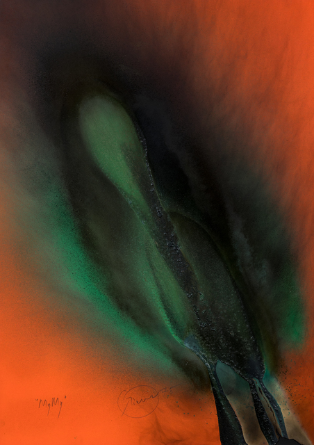 Otto Piene, ‘MyMy’, 1975, Painting, Fire gouache on card, Stern Pissarro