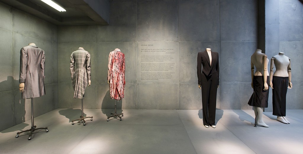 Installation view of 'Savage Mind' gallery. Alexander McQueen: Savage Beauty, at the Victoria and Albert Museum, London, 2015
Installation view of 'Savage Mind' gallery. Alexander McQueen: Savage Beauty, at the Victoria and Albert Museum, London, 2015