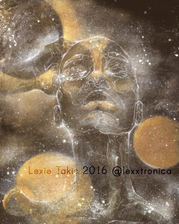 "Astral Babe" by Lexie Taxis, acrylic & oil on canvas "Astral Babe" by Lexie Taxis, acrylic & oil on canvas