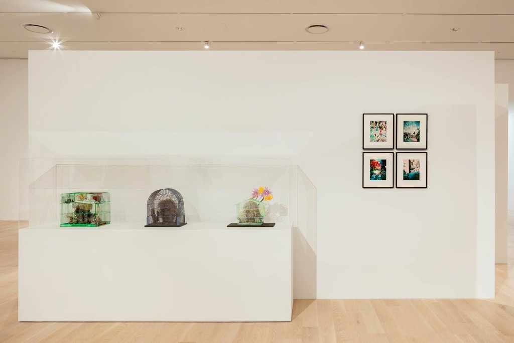Left: Tetsumi Kudo. Courtesy Andrea Rosen Gallery, New York; Hauser & Wirth; and Collection of Agnes and Edward Lee. Right: Lucas Samaras. Courtesy the artist and Pace Gallery, New York. Installation view: "The Everywhere Studio," Institute of Contemporary Art, Miami, Dec 1, 2017–Feb 26, 2018. Photo: Fredrik Nilsen Studio. Left: Tetsumi Kudo. Courtesy Andrea Rosen Gallery, New York; Hauser & Wirth; and Collection of Agnes and Edward Lee. Right: Lucas Samaras. Courtesy the artist and Pace Gallery, New York. Installation view: "The Everywhere Studio," Institute of Contemporary Art, Miami, Dec 1, 2017–Feb 26, 2018. Photo: Fredrik Nilsen Studio.