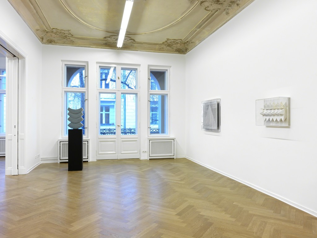 Installation view. Heinz Mack "Mack: Review and Outlook, A Special Selection - Homage to his 86th birthday", A3, Berlin, Germany. February 26 - April 23, 2016. Photo: Bernd Borchardt Installation view. Heinz Mack "Mack: Review and Outlook, A Special Selection - Homage to his 86th birthday", A3, Berlin, Germany. February 26 - April 23, 2016. Photo: Bernd Borchardt