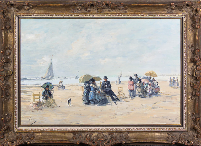 Unknown, ‘Beach at Trouville’, 20th century, Painting, Oil on Canvas, Queen Fine Arts