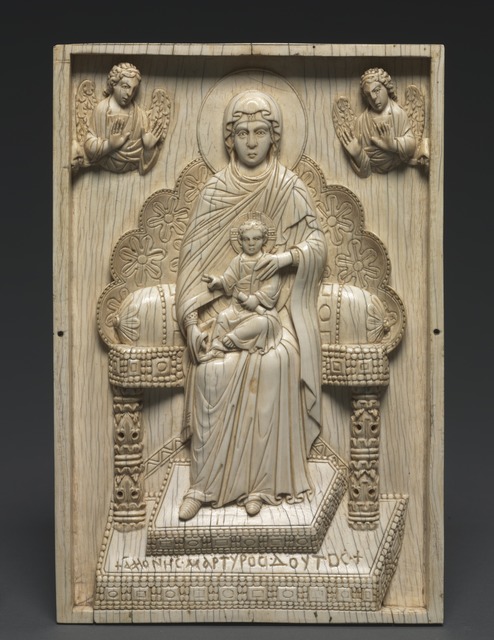 Byzantium, Constantinople, Byzantine period, ‘Ivory Plaque with Enthroned Mother of God ("The Stroganoff Ivory")’, 950-1025, Cleveland Museum of Art
