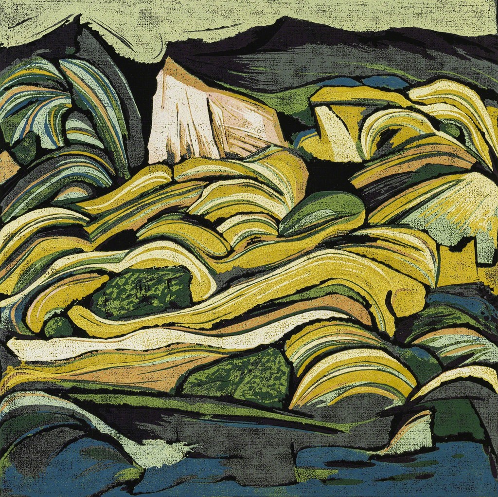 Dawa Mountain II, reduction woodblock print Dawa Mountain II, reduction woodblock print
