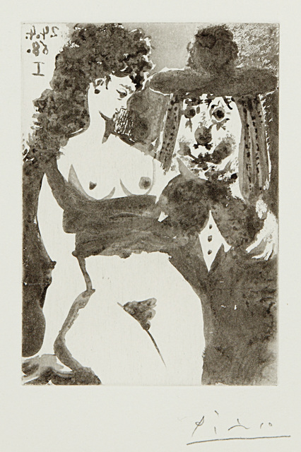 Pablo Picasso, ‘Vieux clown avec une ravissante personne (Old Clown with a Lovely Person), plate 49 from the 347 Series’, 1968, Phillips