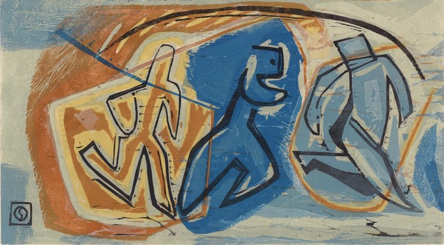 Louis Schanker, ‘Man Running.’, ca. 1935, Print, Color woodcut,, The Old Print Shop, Inc.
