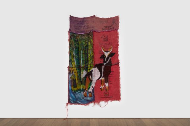 Quiara Torres, ‘Buena Suerte’, 2020, Mixed Media, Oil, Dye on burlap, Almine Rech