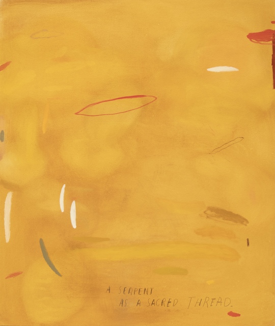 Heath Wae (formerly Newman), ‘A Serpent as a Sacred Thread’, 2020 , Painting, Raw Pigment, Ochre, Oil and Charcoal on Cotton, The Dot Project
