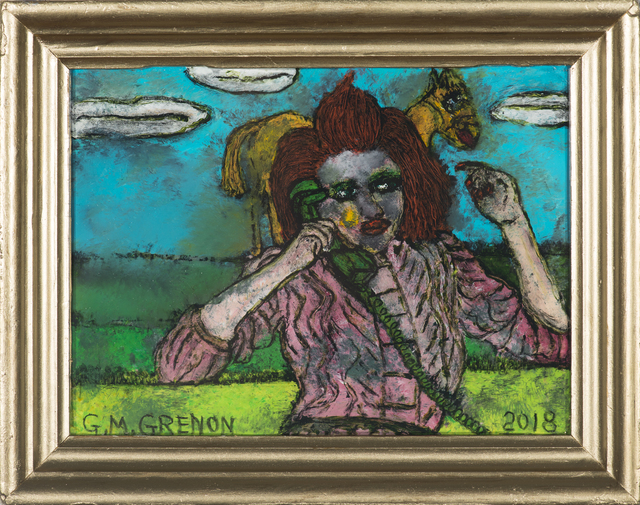 Gregory Grenon, ‘Elaine’, 2019, Painting, Oil on glass, framed, Friesen Gallery