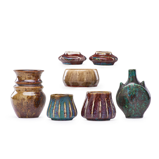 Pierre Adrien Dalpayrat, ‘Seven Small Oxblood And Turquoise Vases/Vessels, France’, 1890s-1910s, Rago/Wright