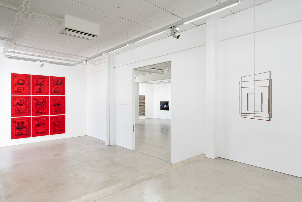 Installation view with art works by Matt Mullican and Jose Dávila, in the background: Stefan Vogel and Grit Hachmeister, Wege zur Welt, 30 May – 15 September 2019, G2 Kunsthalle Leipzig © the artists & G2 Kunsthalle, photo: Dotgain.info Installation view with art works by Matt Mullican and Jose Dávila, in the background: Stefan Vogel and Grit Hachmeister, Wege zur Welt, 30 May – 15 September 2019, G2 Kunsthalle Leipzig © the artists & G2 Kunsthalle, photo: Dotgain.info