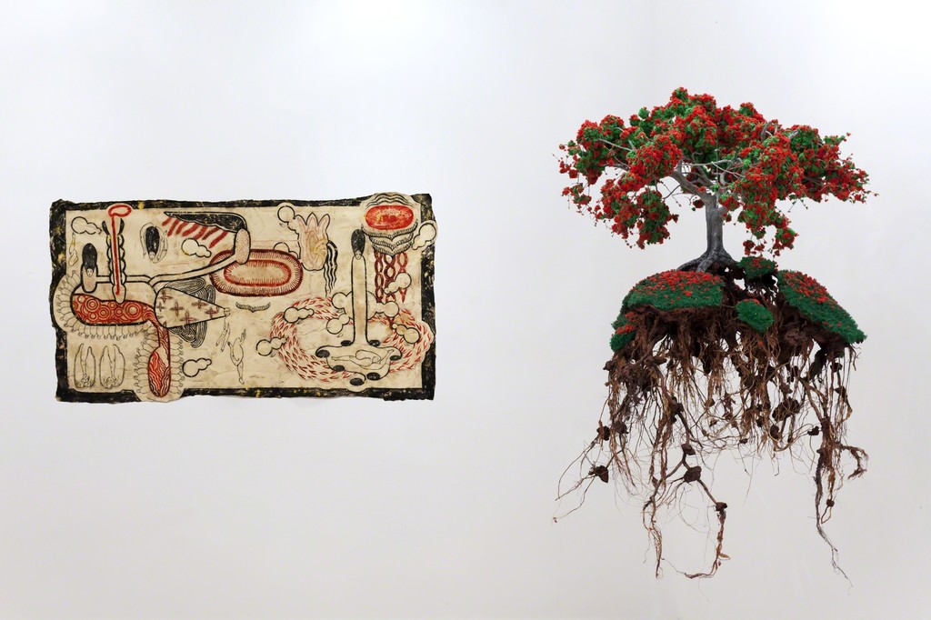 Simone Pellegrini "Golfo dei Flutti", 2016, mix media, 80x160cm
Jorge Mayet, "Revive", 2015, wire, paper mache, sponge, acrylics, textile, 90x60x60cm Simone Pellegrini "Golfo dei Flutti", 2016, mix media, 80x160cm
Jorge Mayet, "Revive", 2015, wire, paper mache, sponge, acrylics, textile, 90x60x60cm