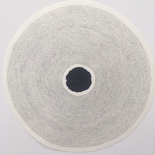 Jose-Ricardo Presman, ‘8-3’, 2018, Drawing, Collage or other Work on Paper, 24 ½ inch diameter, paper and ink on paper, Amos Eno Gallery