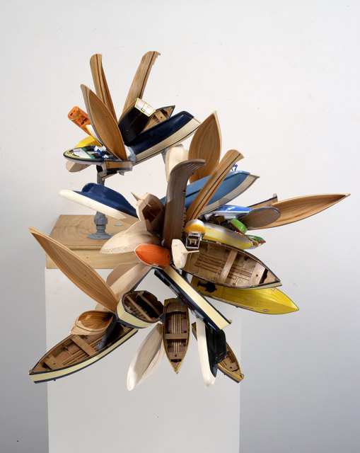 Nancy Rubins, ‘Study’, 2005, Sculpture, Wood and plastic model boats, painted copper tubing on plywood, Gagosian