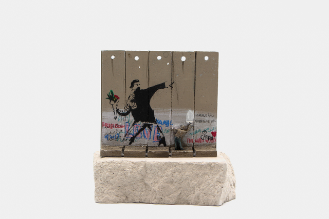Banksy, ‘Walled Off Hotel - Wall Sculpture (Flower Thrower)’, 2018, Ephemera or Merchandise, Miniature concrete souvenir sculpture, hand painted by local artists, Lougher Contemporary