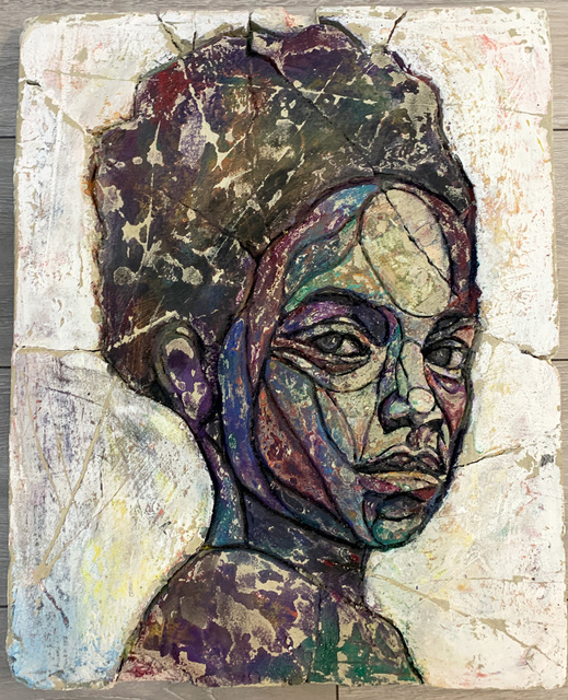 Matt Small, ‘Alexandria’, 2020, Painting, Oil and Acrylic on Engraved Cement, JG Contemporary