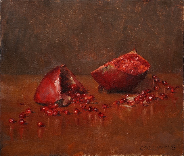 Jacob Collins, ‘Pomegranates III’, 2015, Painting, Oil on canvas, Adelson Galleries