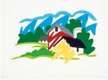 Tom Wesselman - House and Barn in Distance