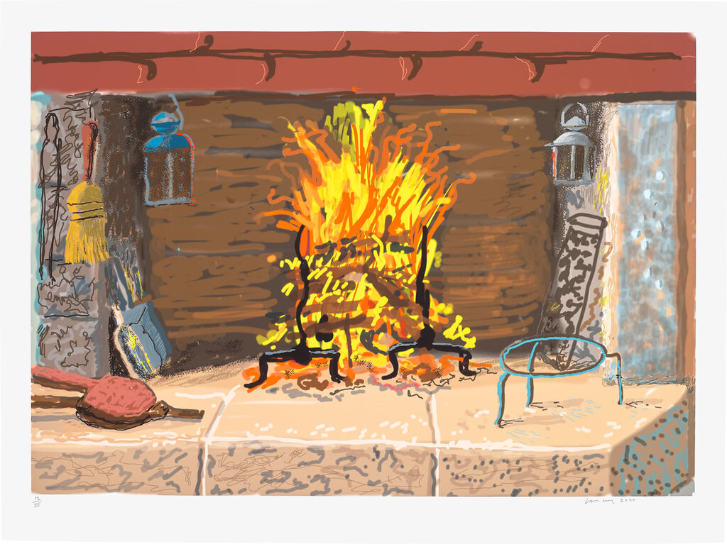 David Hockney - A Bigger Fire, from My Normandy