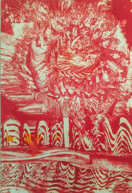 Catherine Howe, ‘Red Flower 2’, 2015, Drawing, Collage or other Work on Paper, Monotype, Cross Contemporary Partners