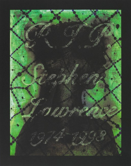 Chris Ofili, ‘R.I.P. Stephen Lawrence 1974 - 1993’, 2013, Print, Lithographic print in 4 colours with silkscreened glow-in-the-dark text. Accompanied by a numbered certificate of authenticity signed by the artist. Unframed., Alpha 137 Gallery