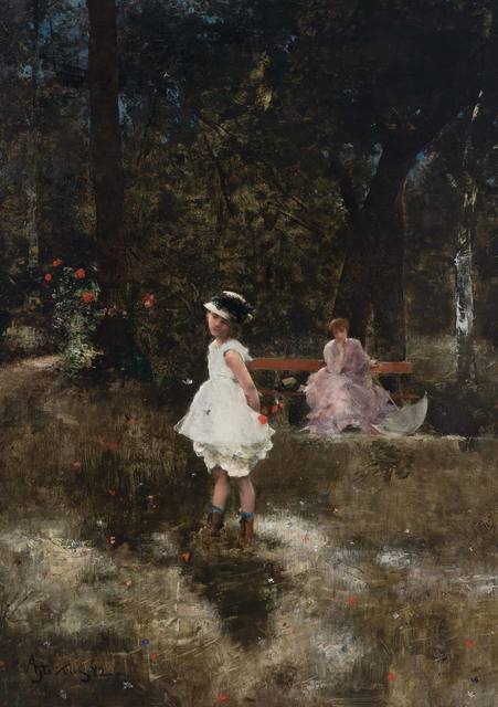 Alfred Stevens, ‘Les Papillons’, 1882, Painting, Oil on panel, Doyle