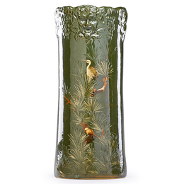 Dickensware Umbrella Stand with Crane on Pine Bough, Zanesville, OH