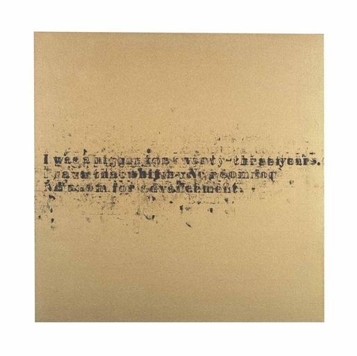 Glenn Ligon, ‘No Room (Gold) #7’, Christie's