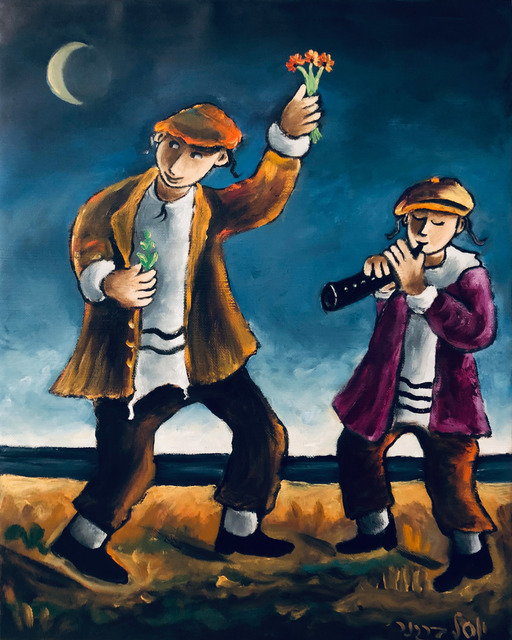 Yosl Bergner, ‘Moonlight Dance’, ca. 1990, Painting, Oil on canvas, Dan Gallery