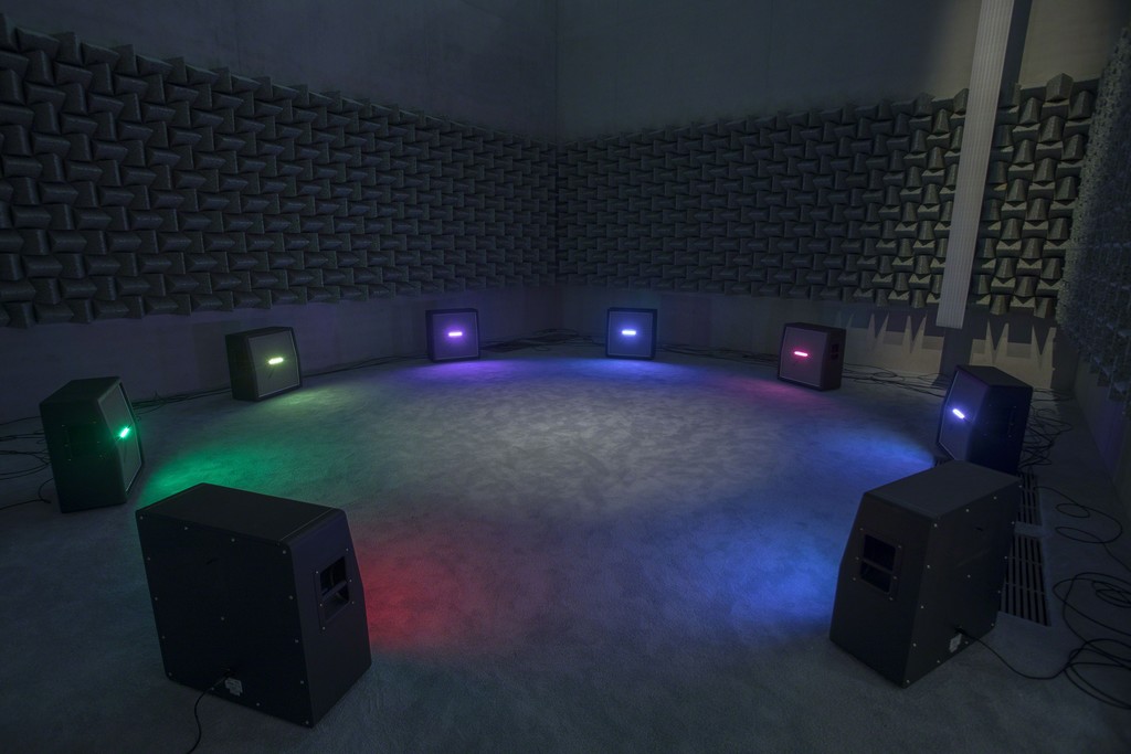 Installation view of Haroon Mirza: A C I D G E S T, Pérez Art Museum Miami, 2017. Photo by Oriol Tarridas. Installation view of Haroon Mirza: A C I D G E S T, Pérez Art Museum Miami, 2017. Photo by Oriol Tarridas.