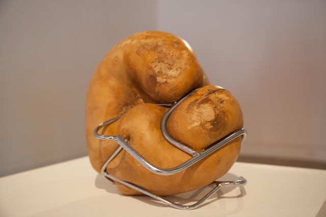 Rob Rhee, ‘Occupations of Uninhabited Space, SNIFF’, 2016, Sculpture, Gourd, brass-plated steel, Fort Worth Contemporary Arts