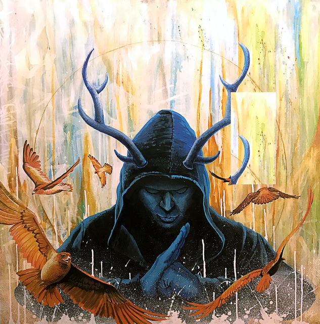 SEL, ‘Meditative Rage’, 2019, Mixed Media, Acrylic and spray paint on panel, Corey Helford Gallery