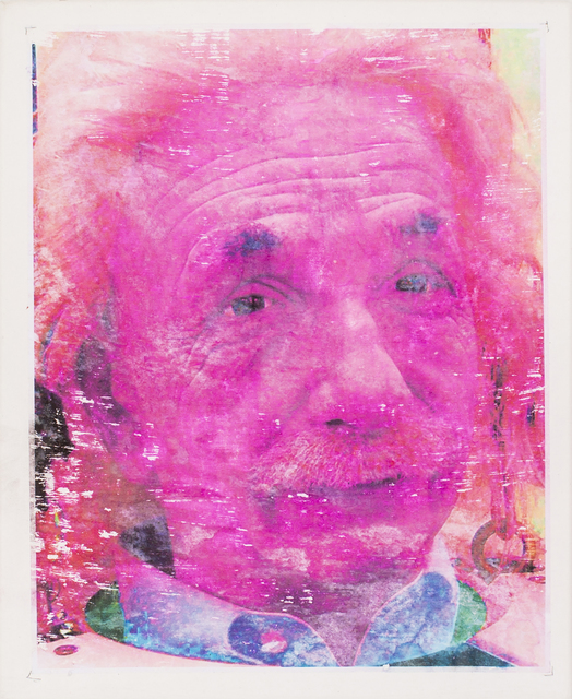 Lee Wells, ‘Pink Einstein’, 2018, Print, Hand embellished monoprint on canvas, IFAC Arts