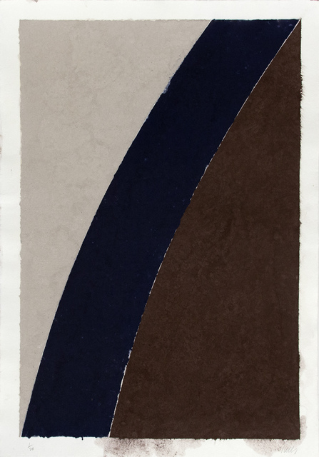 Ellsworth Kelly, ‘Colored Paper Image XII (Blue Curve and Gray)’, 1976, Print, Colored and pressed paper pulp, Mary Ryan Gallery, Inc