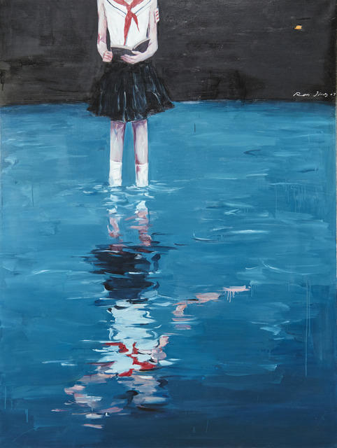 Ren Jing, ‘One Wading ’, 2007, Painting, Oil on canvas, Rudolf Budja Gallery