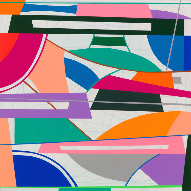 Gary Petersen, ‘Hollywood Square’, 2018, Painting, Acrylic and ink on wood panel, McKenzie Fine Art