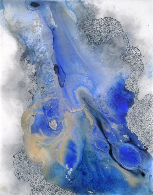 Hedieh Javanshir Ilchi, ‘Ashen lands and blue skies 3’, 2019, Mixed Media, Acrylic and Graphite on Mylar, Hemphill Artworks